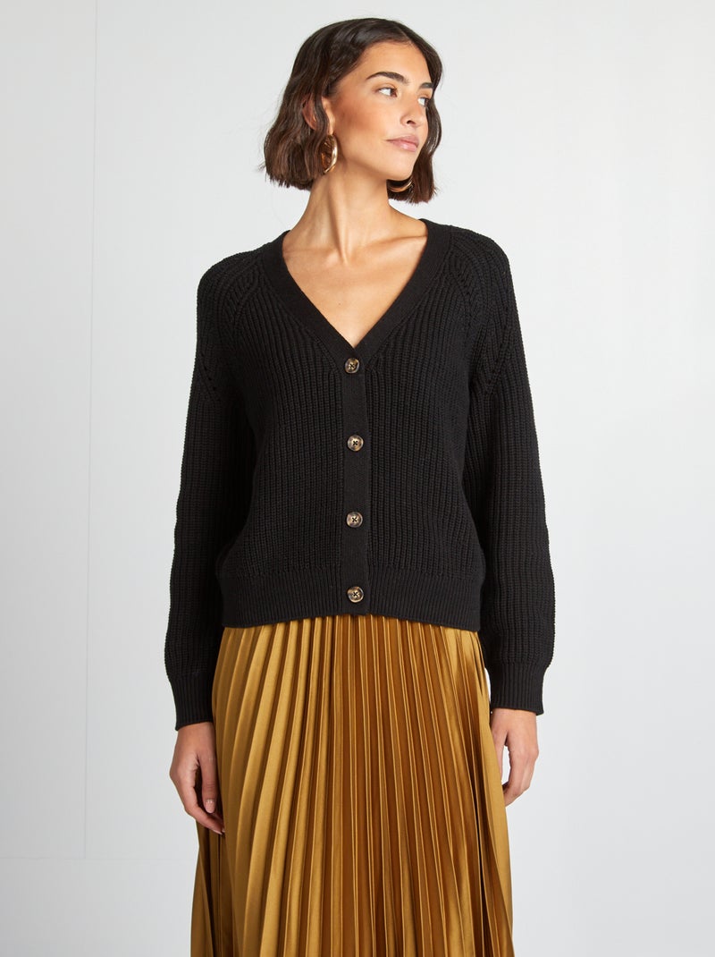 Chaqueta de punto grueso negro - Kiabi