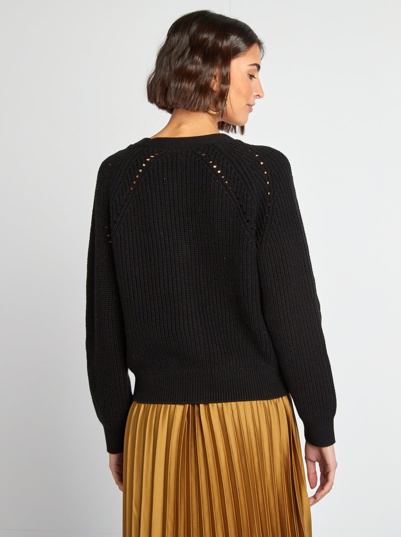 Chaqueta de punto grueso negro - Kiabi