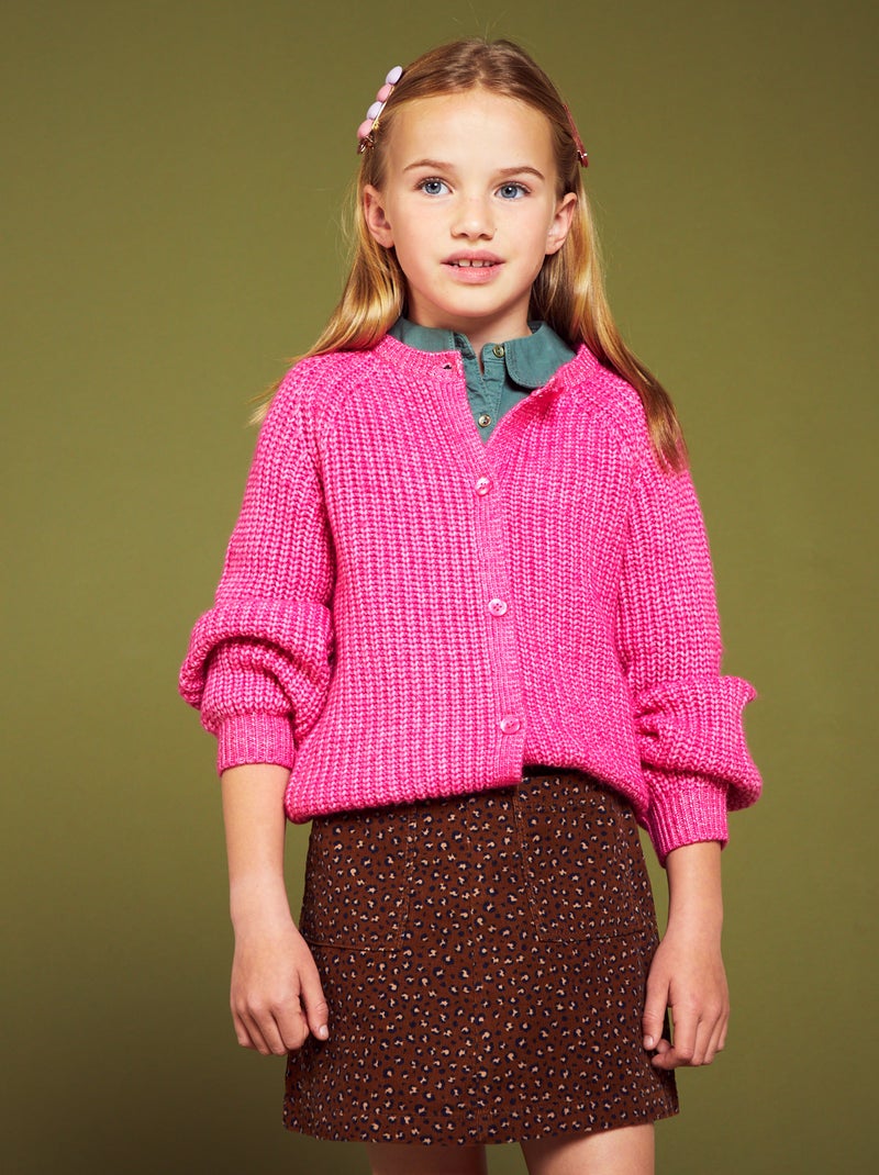 Chaqueta de punto grueso rosa indio - Kiabi