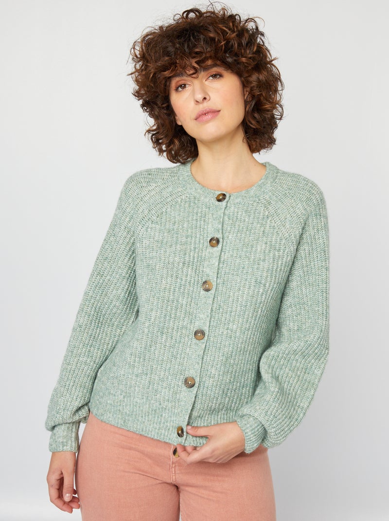 Chaqueta de punto grueso VERDE - Kiabi