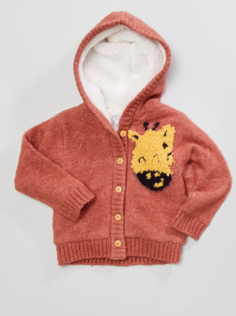 Chaqueta de punto 'jirafa' rosa - Kiabi