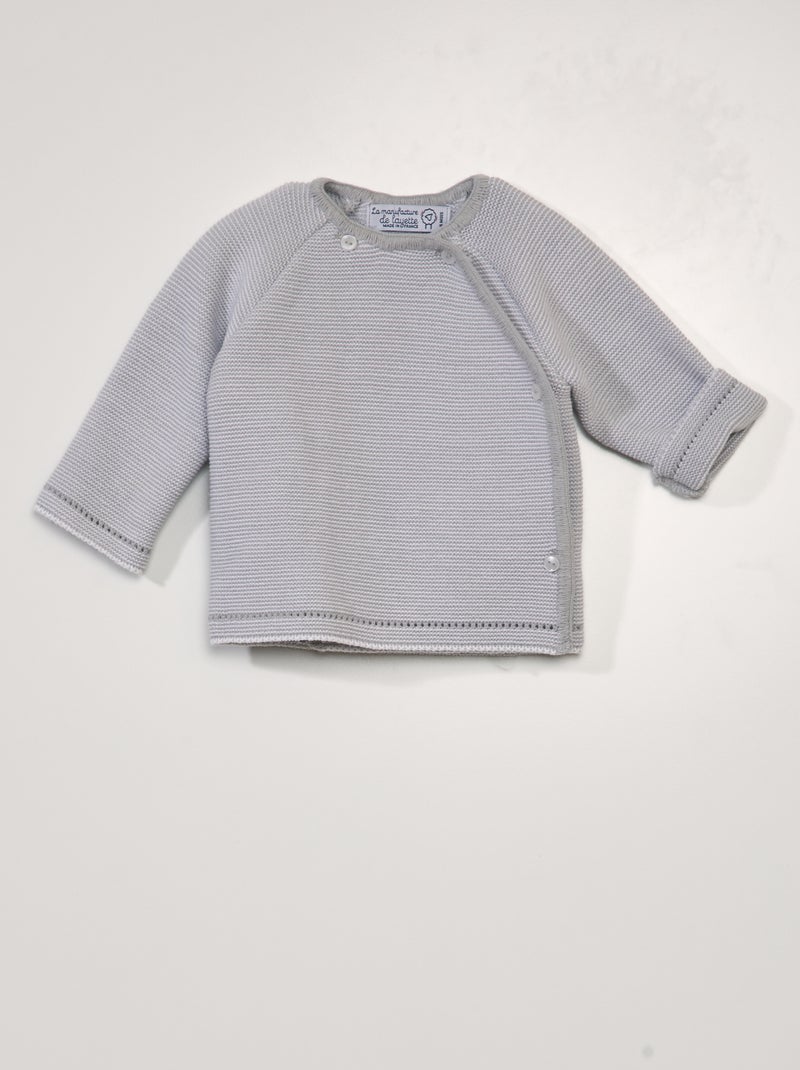 Chaqueta de punto 'La Manufacture de Layette' - Fabricado en Francia a rayas gris - Kiabi