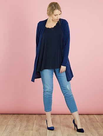 Chaqueta de punto larga fluida - Kiabi