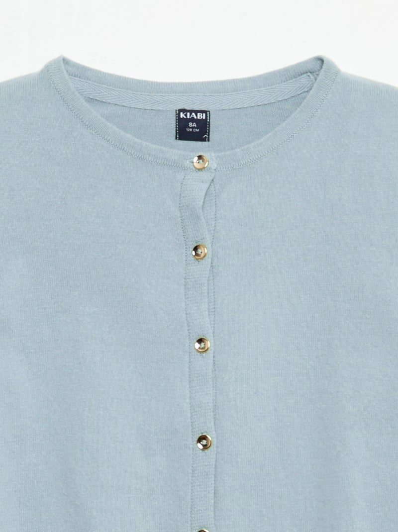 Chaqueta de punto lisa Azul - Kiabi