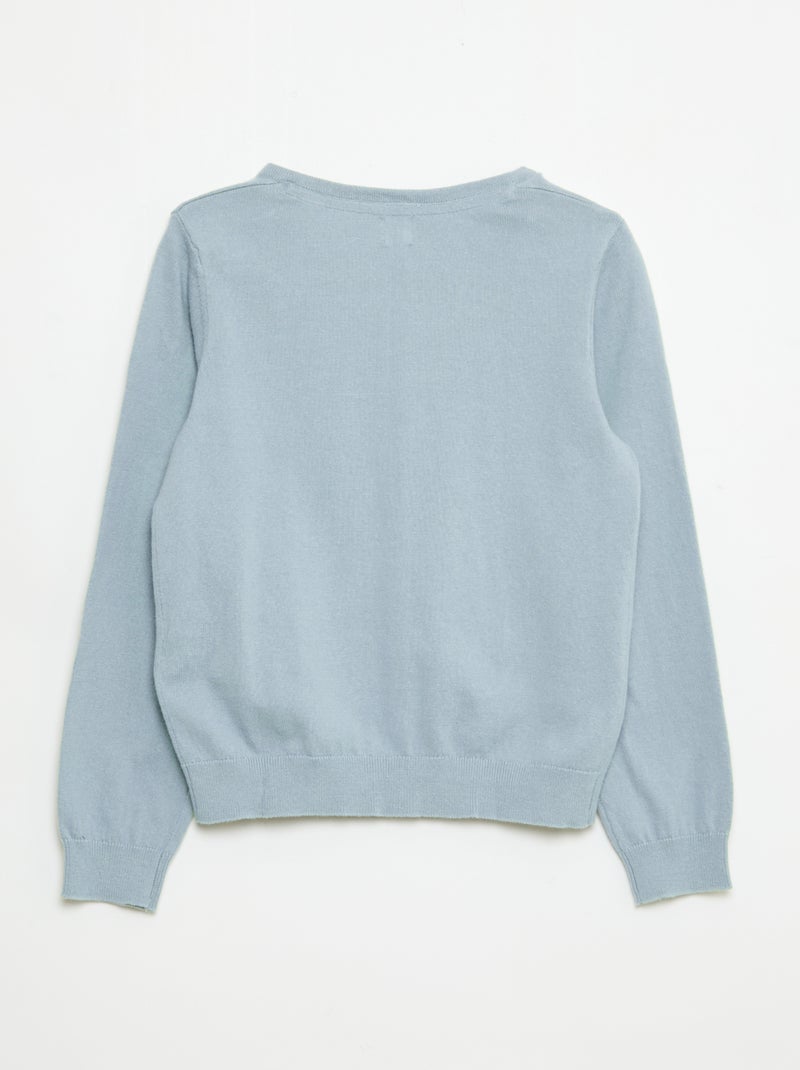 Chaqueta de punto lisa Azul - Kiabi