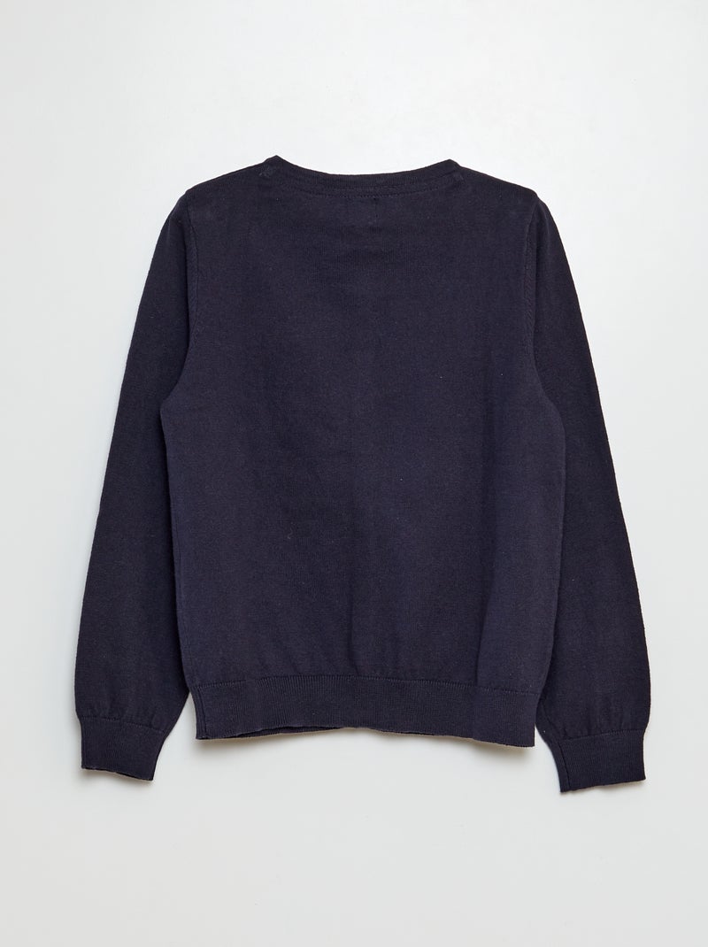 Chaqueta de punto lisa azul - Kiabi