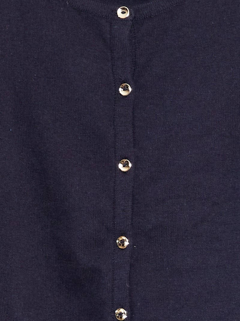 Chaqueta de punto lisa azul - Kiabi