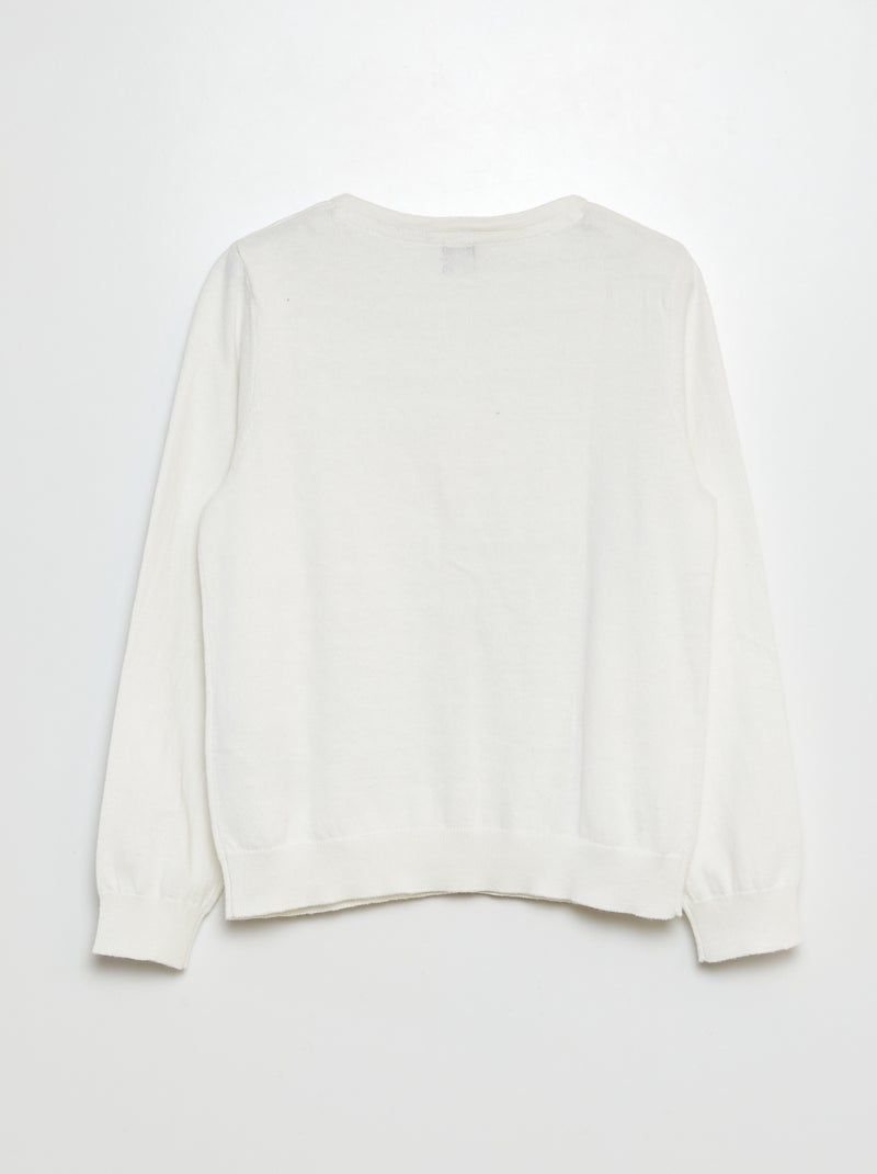 Chaqueta de punto lisa BLANCO - Kiabi