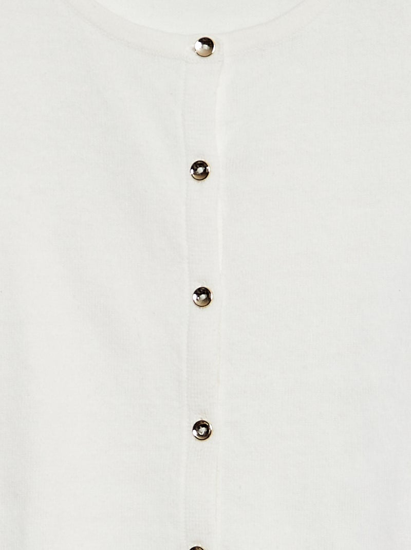 Chaqueta de punto lisa BLANCO - Kiabi