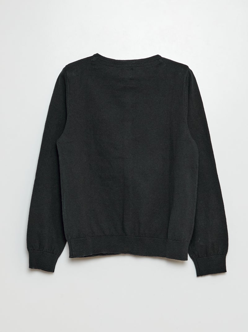 Chaqueta de punto lisa negro - Kiabi