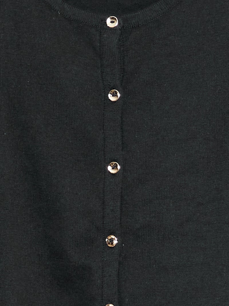 Chaqueta de punto lisa negro - Kiabi