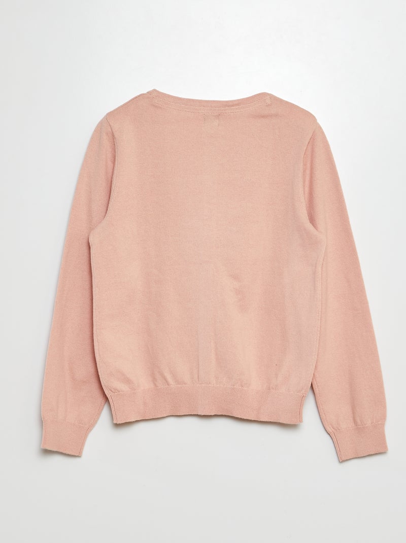 Chaqueta de punto lisa ROSA - Kiabi