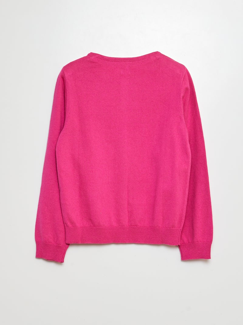 Chaqueta de punto lisa ROSA - Kiabi