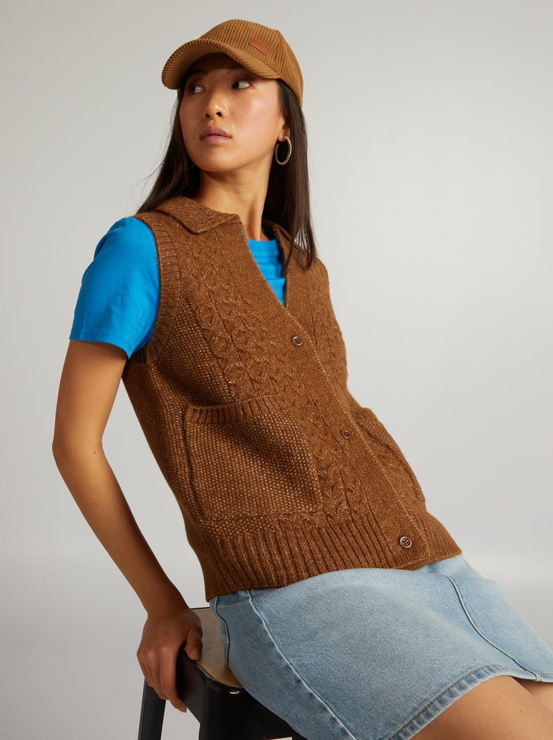 Chaqueta de punto MARRON - Kiabi