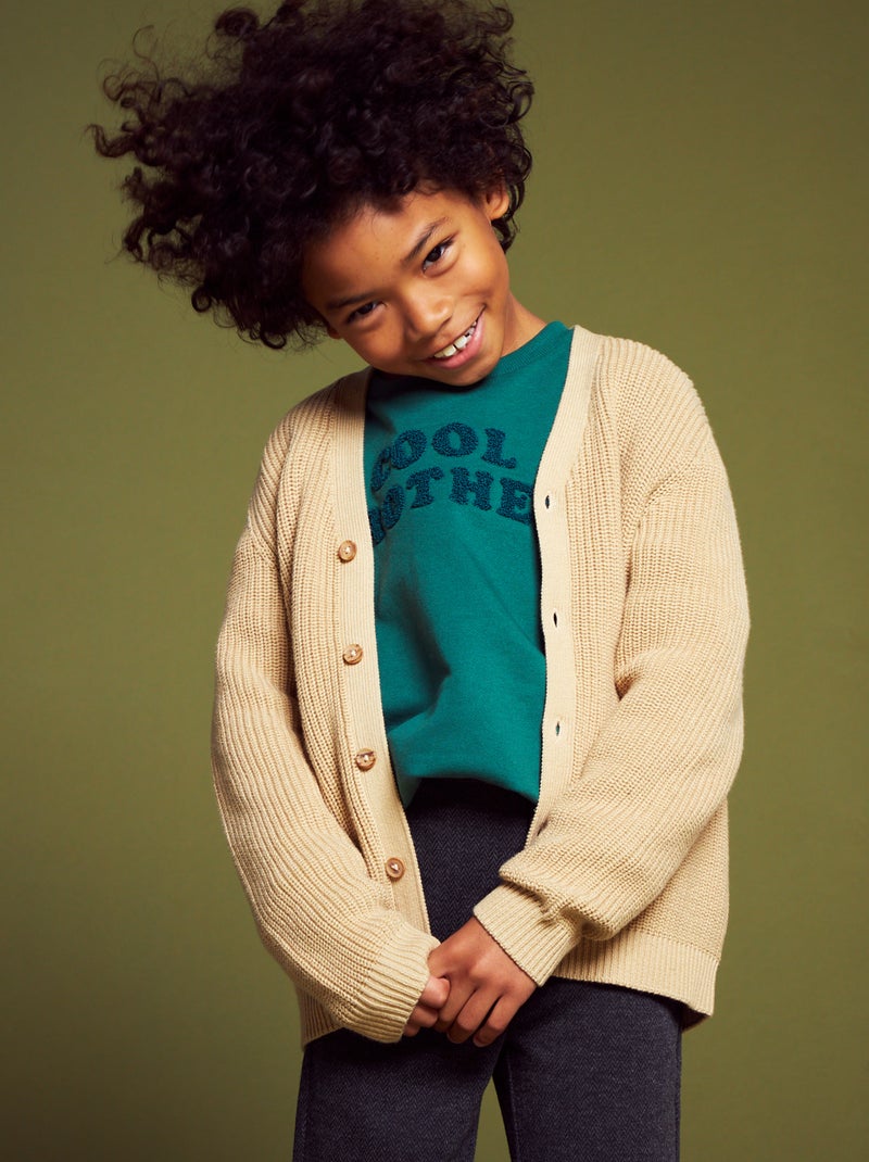 Chaqueta de punto perlado BEIGE - Kiabi
