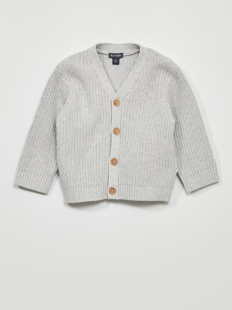 Chaqueta de punto perlado GRIS - Kiabi