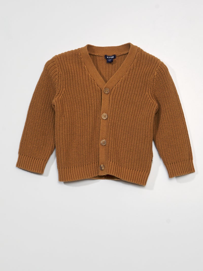 Chaqueta de punto perlado MARRON - Kiabi