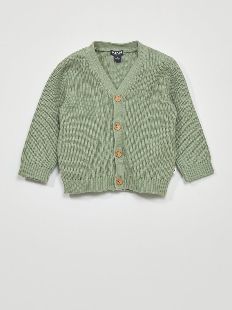 Chaqueta de punto perlado VERDE - Kiabi
