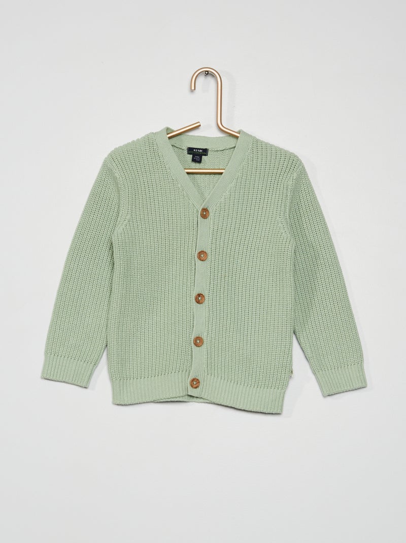 Chaqueta de punto perlado VERDE - Kiabi