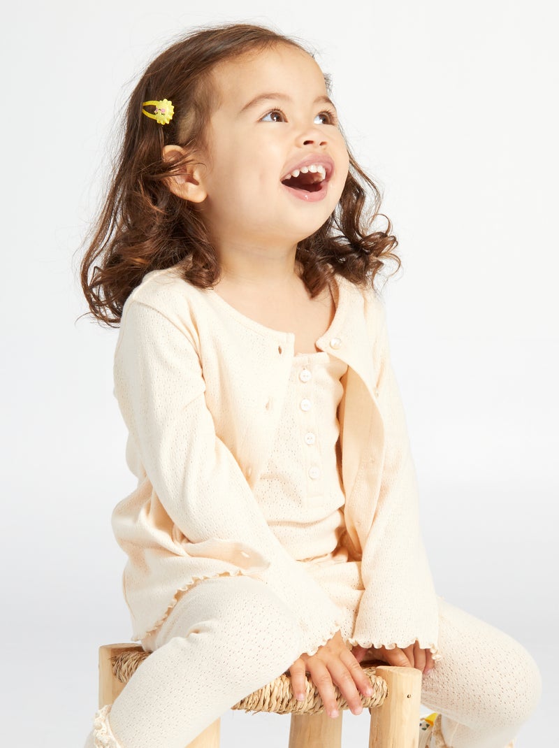 Chaqueta de punto pointelle crudo - Kiabi
