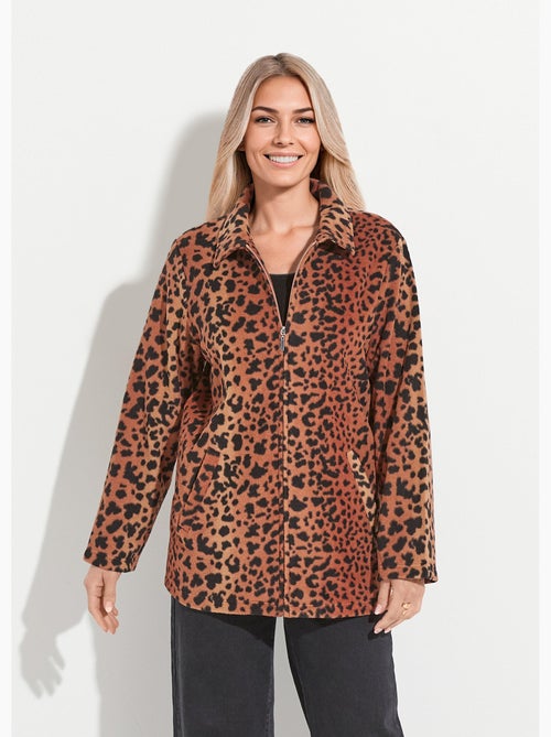 Chaqueta de punto polar estampada con cremallera - Afibel - Kiabi