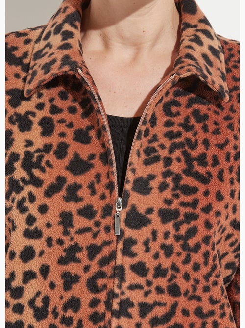 Chaqueta de punto polar estampada con cremallera - Afibel - Kiabi