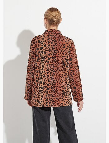 Chaqueta de punto polar estampada con cremallera