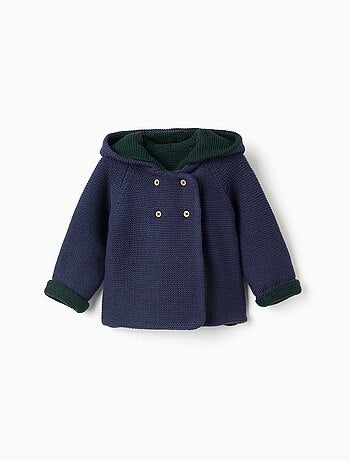 Chaqueta de punto reversible con capucha