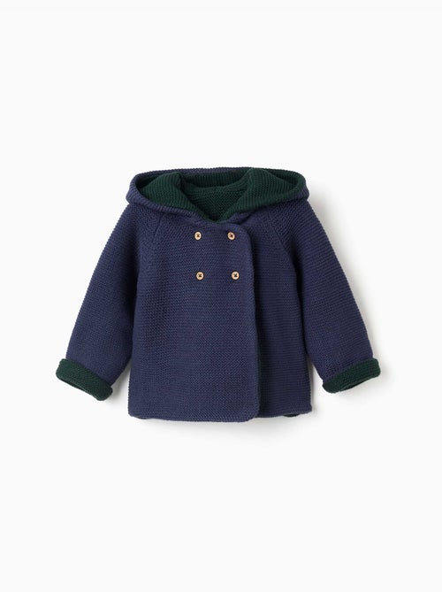 Chaqueta de punto reversible con capucha - Kiabi