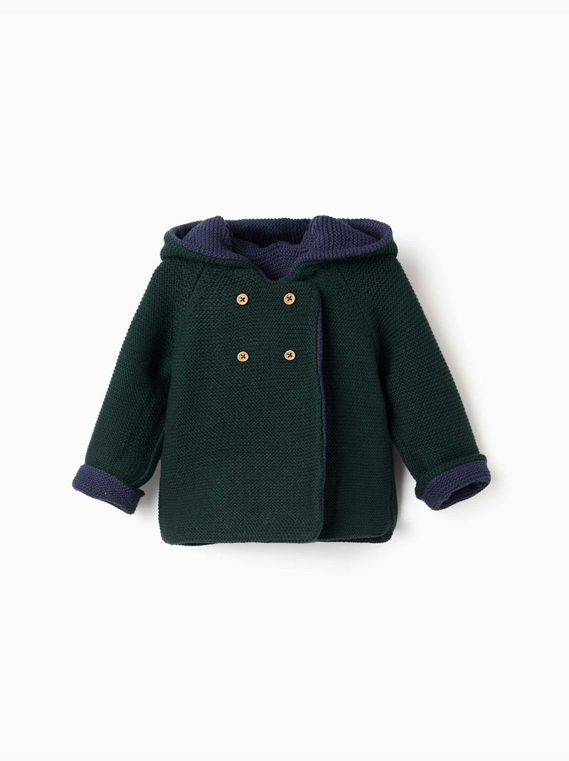 Chaqueta de punto reversible con capucha Azul oscuro - Kiabi