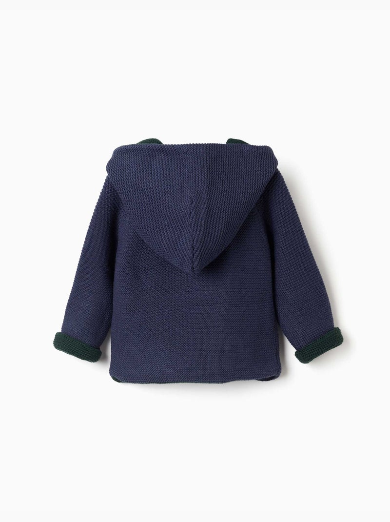 Chaqueta de punto reversible con capucha Azul oscuro - Kiabi