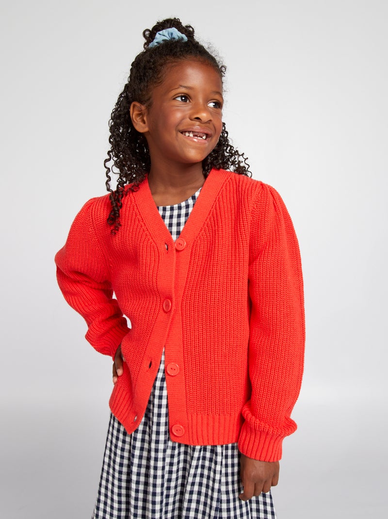 Chaqueta de punto rojo - Kiabi