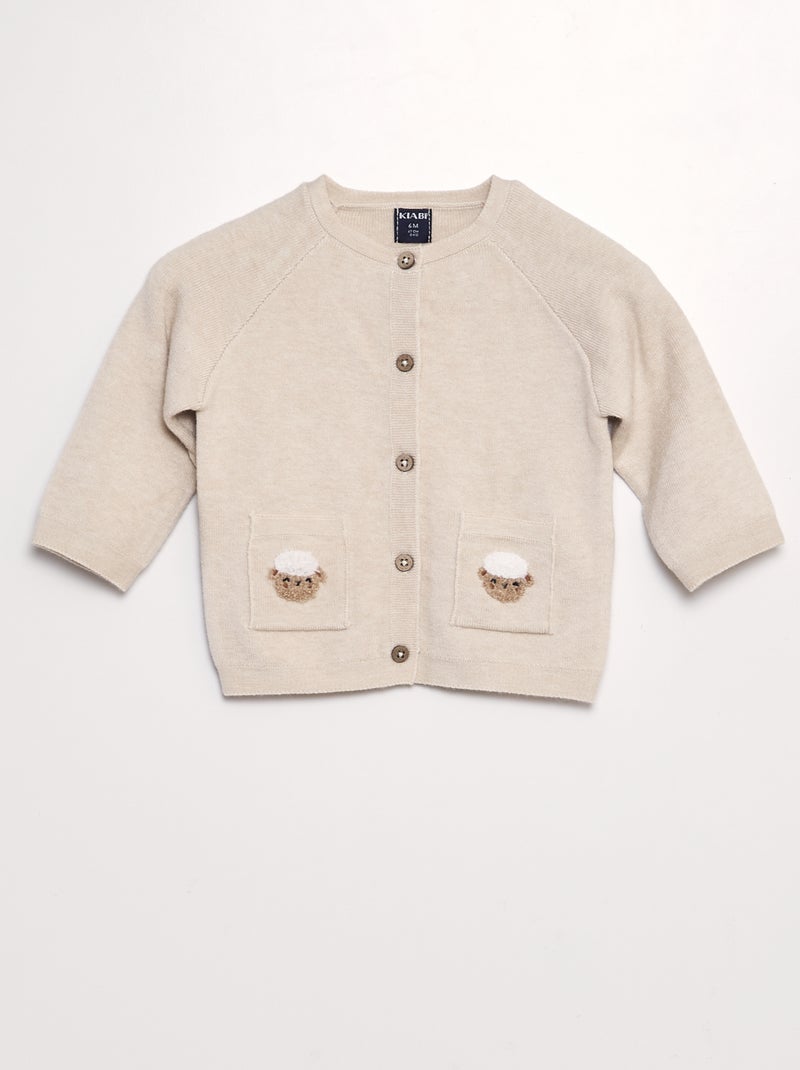 Chaqueta de punto suave BEIGE - Kiabi