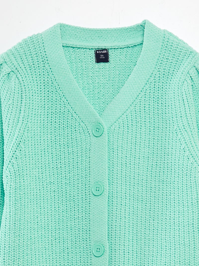 Chaqueta de punto suave VERDE - Kiabi