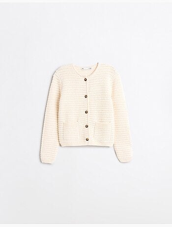 Chaqueta de punto texturizada, mo fashion
