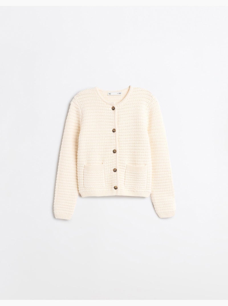 Chaqueta de punto texturizada, mo fashion Crudo - Kiabi