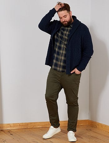 Tallas grandes hombre - Chaqueta de punto trenzado - Kiabi