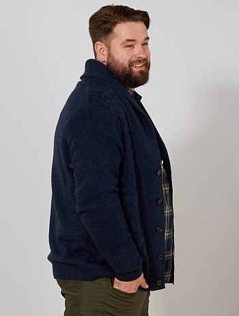 Tallas grandes hombre - Chaqueta de punto trenzado - Kiabi