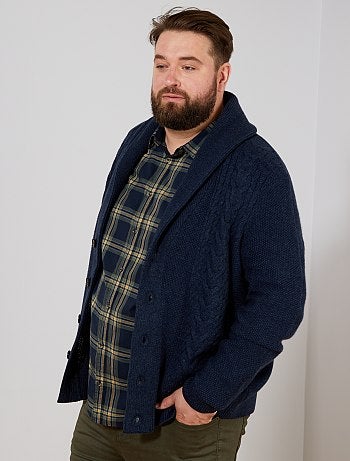 Tallas grandes hombre - Chaqueta de punto trenzado - Kiabi