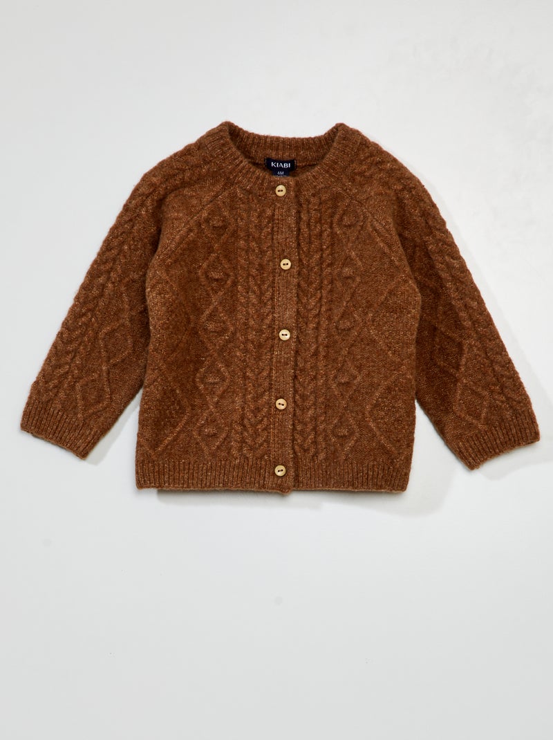 Chaqueta de punto trenzado BEIGE - Kiabi