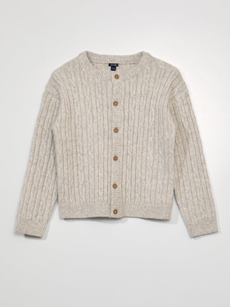 Chaqueta de punto trenzado BEIGE - Kiabi