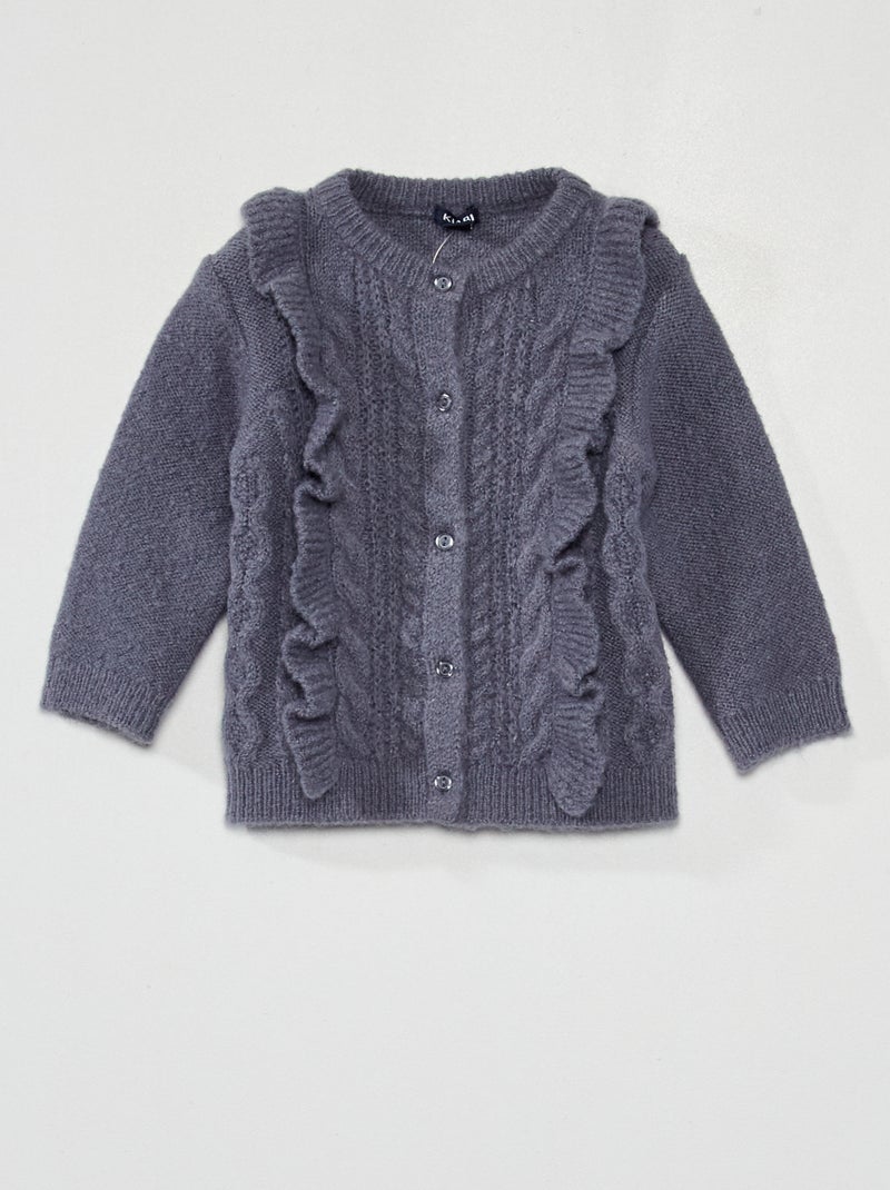 Chaqueta de punto trenzado con botones GRIS - Kiabi