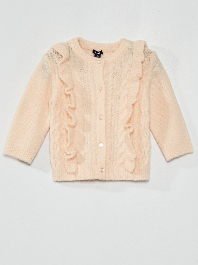 Chaqueta de punto trenzado con botones ROSA - Kiabi