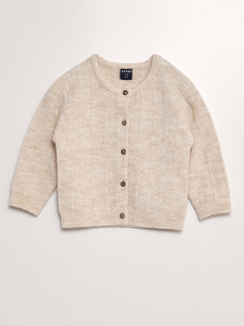 Chaqueta de punto tricotado BEIGE - Kiabi