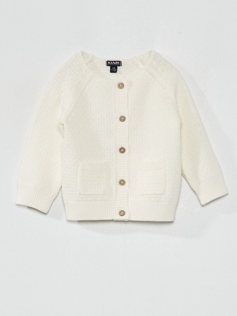 Chaqueta de punto tricotado blanco nieve - Kiabi