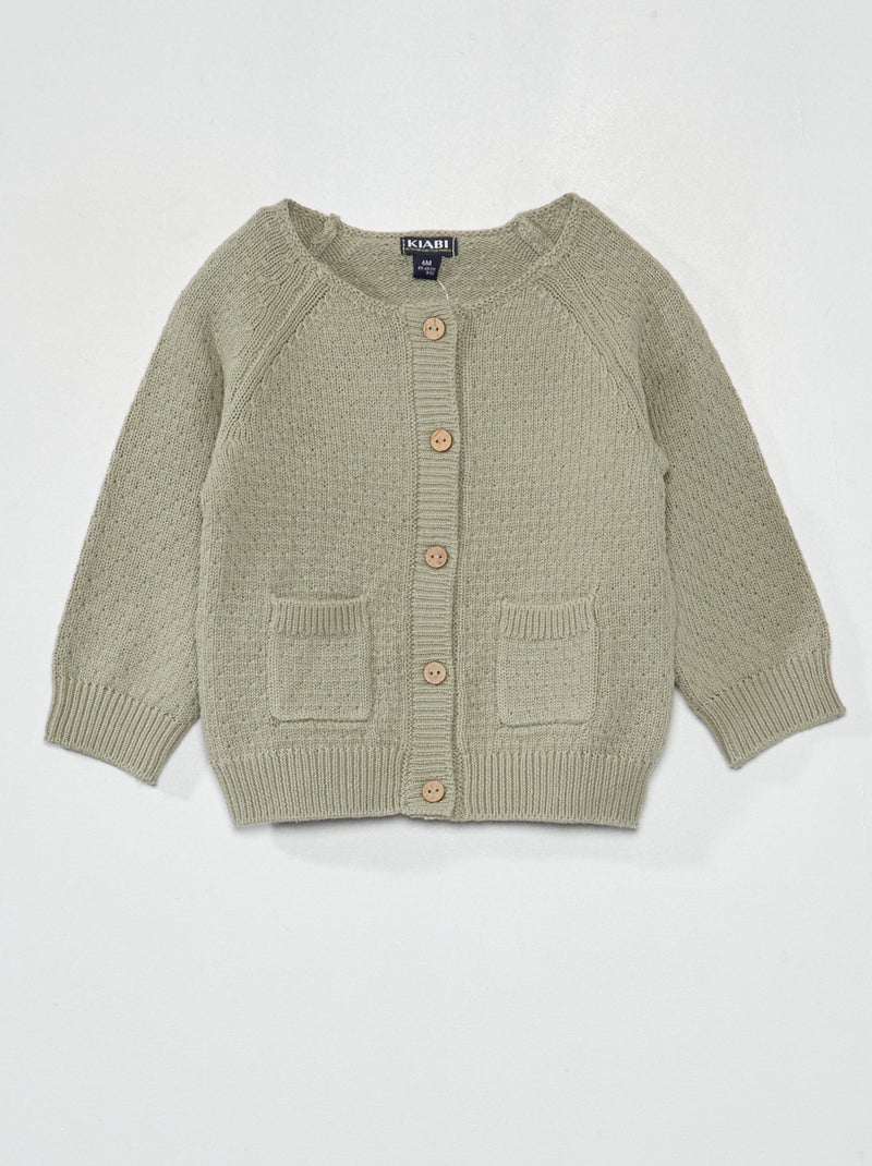 Chaqueta de punto tricotado gris - Kiabi