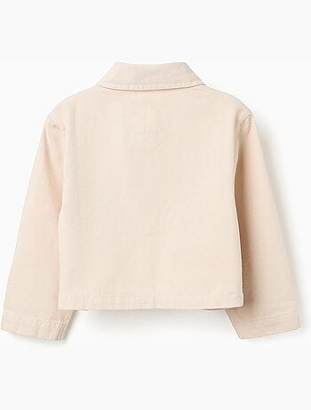 Chaqueta de sarga con bordados en punto de cruz