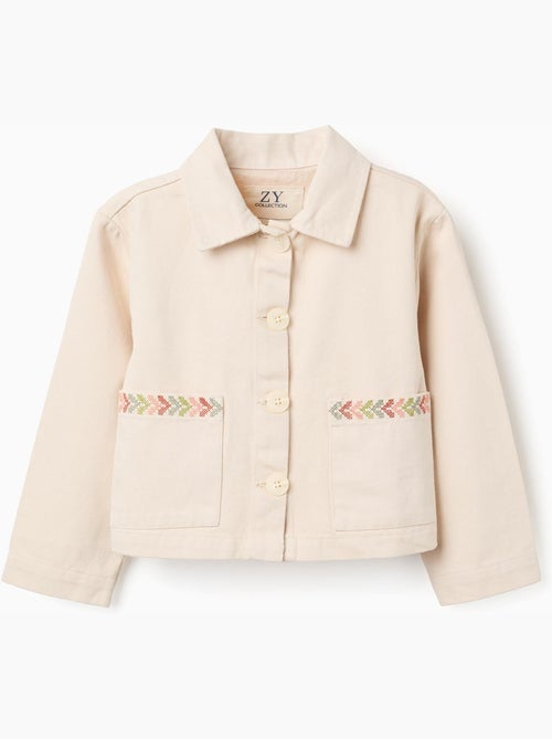 Chaqueta de sarga con bordados en punto de cruz - Kiabi