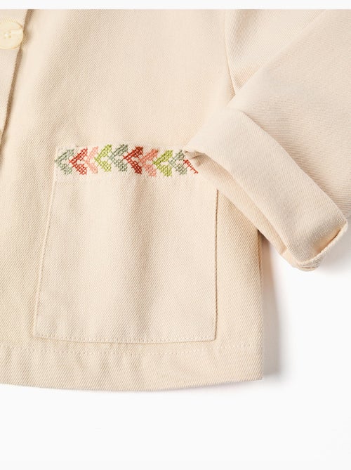 Chaqueta de sarga con bordados en punto de cruz - Kiabi