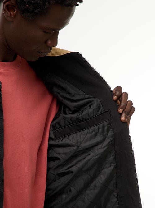 Chaqueta de sarga con cremallera y cuello de canalé - Kiabi